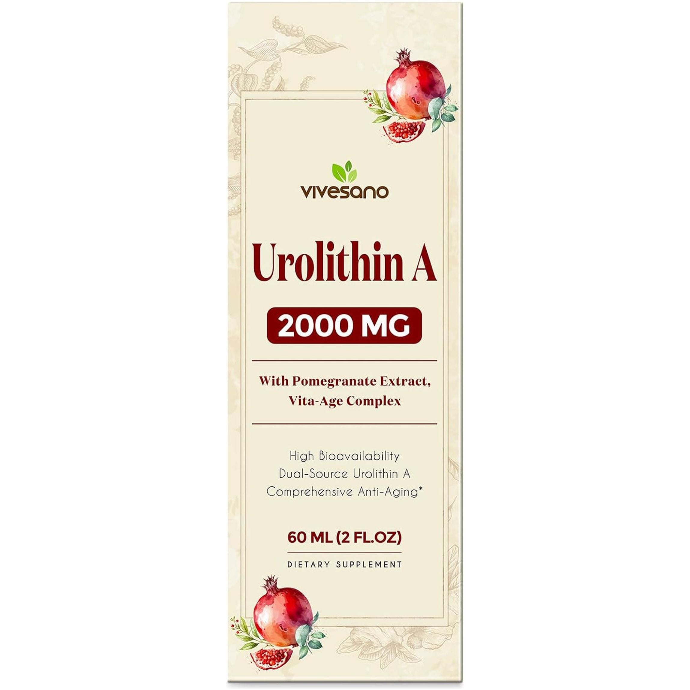 Urolithin a 2000Mg Liquid Drops - 60Ml (2 Fl Oz)