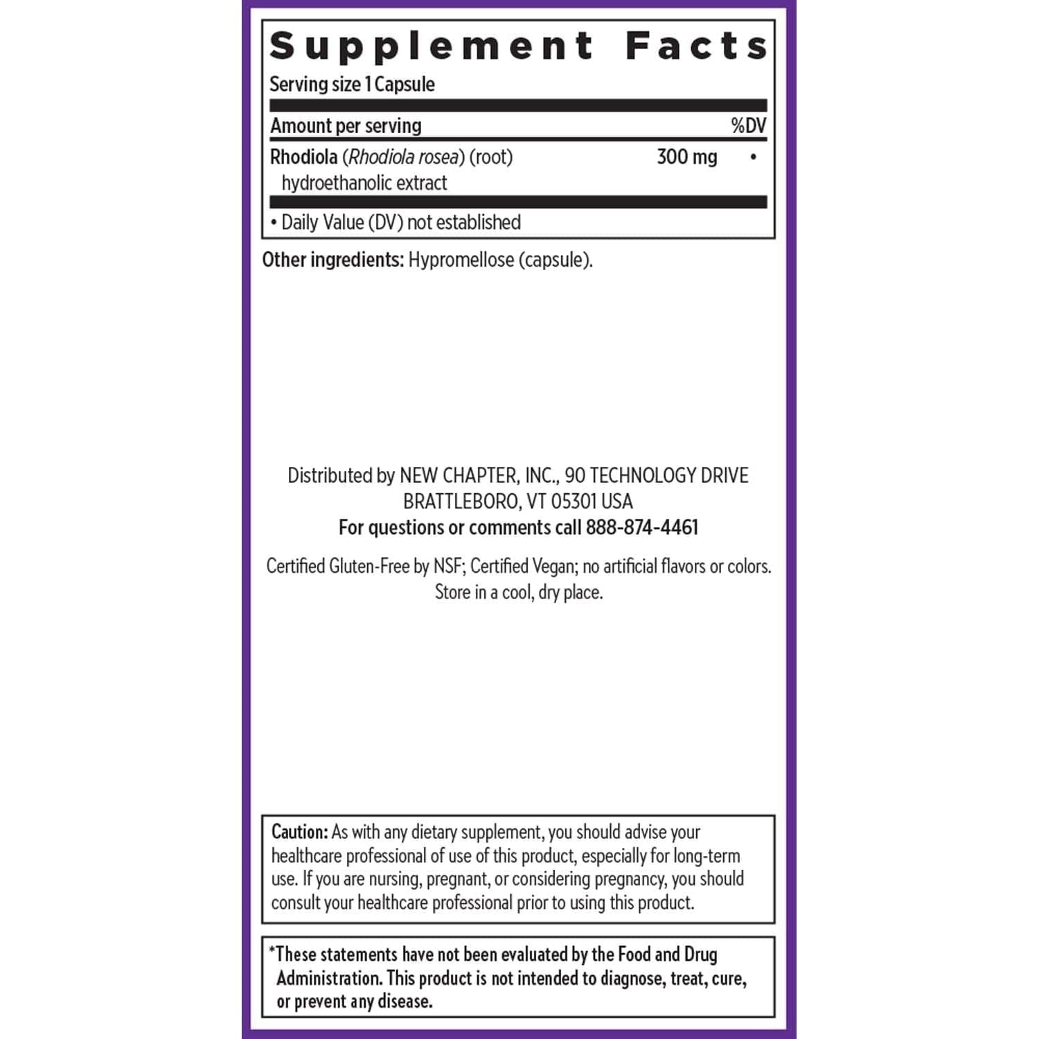 New Chapter Rhodiola Force 300Mg for Mental Focus & Stamina, Endurance + Mood Support + Stress Adaptogen - 30 Count