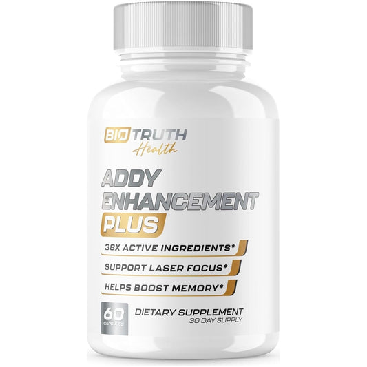 Biotruth Health - Highest Dosed 38 Ingredient Natural Adderall Substitute Brain Supplement Nootropic Pills - 60 Pills