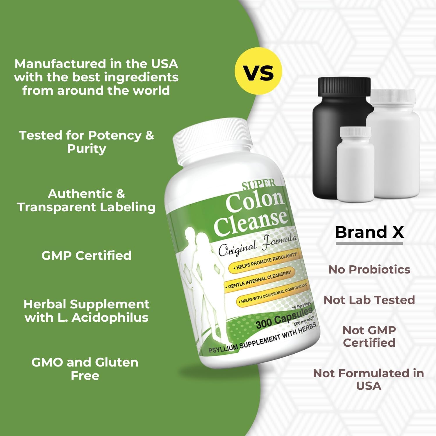 Health plus Super Colon Cleanse Original Formula 300 Capsules, 6 Cleanses