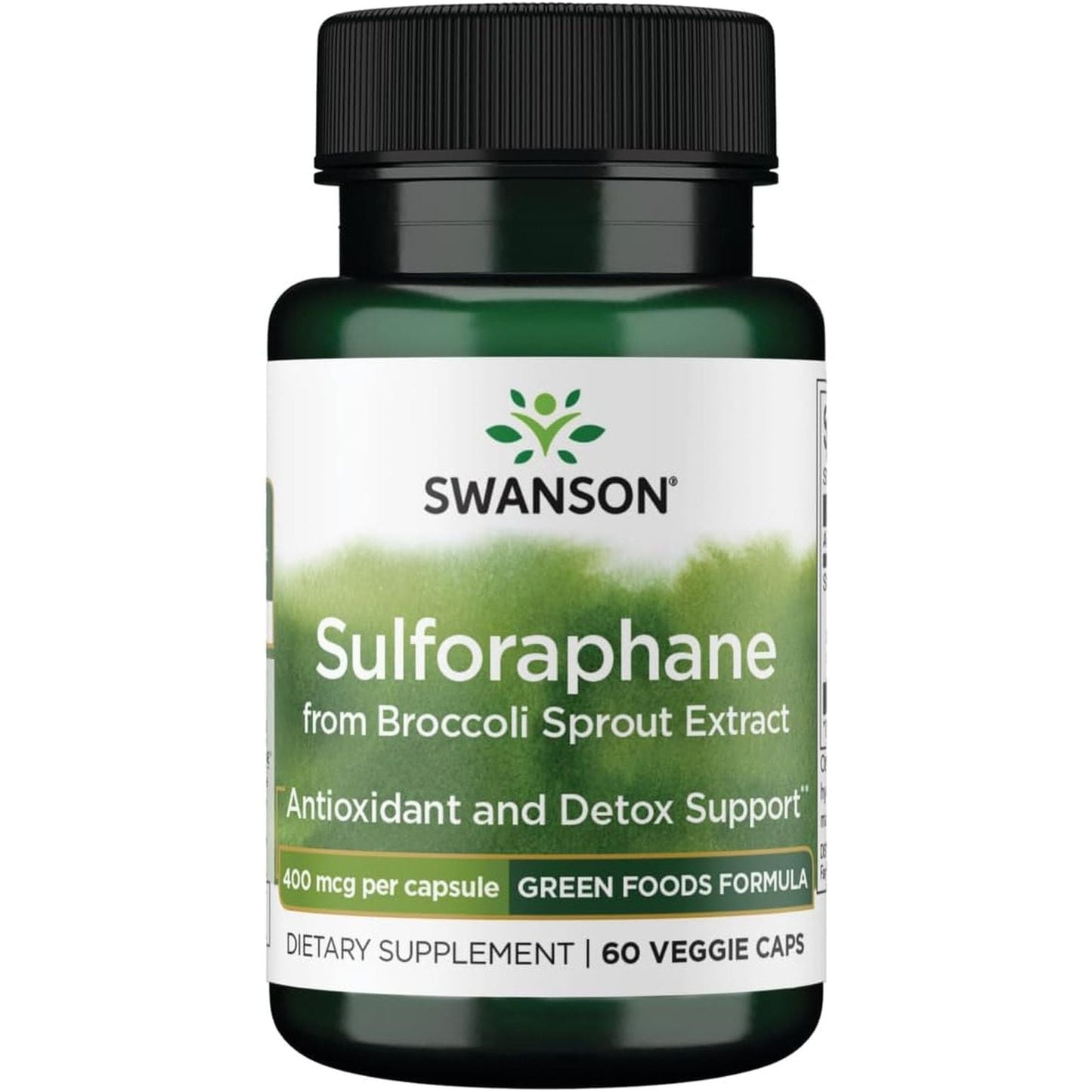 Swanson Sulforaphane - Broccoli Sprout Extract Supporting Cellular, GI Tract, and Liver Health - (60 Capsules, 400Mcg)