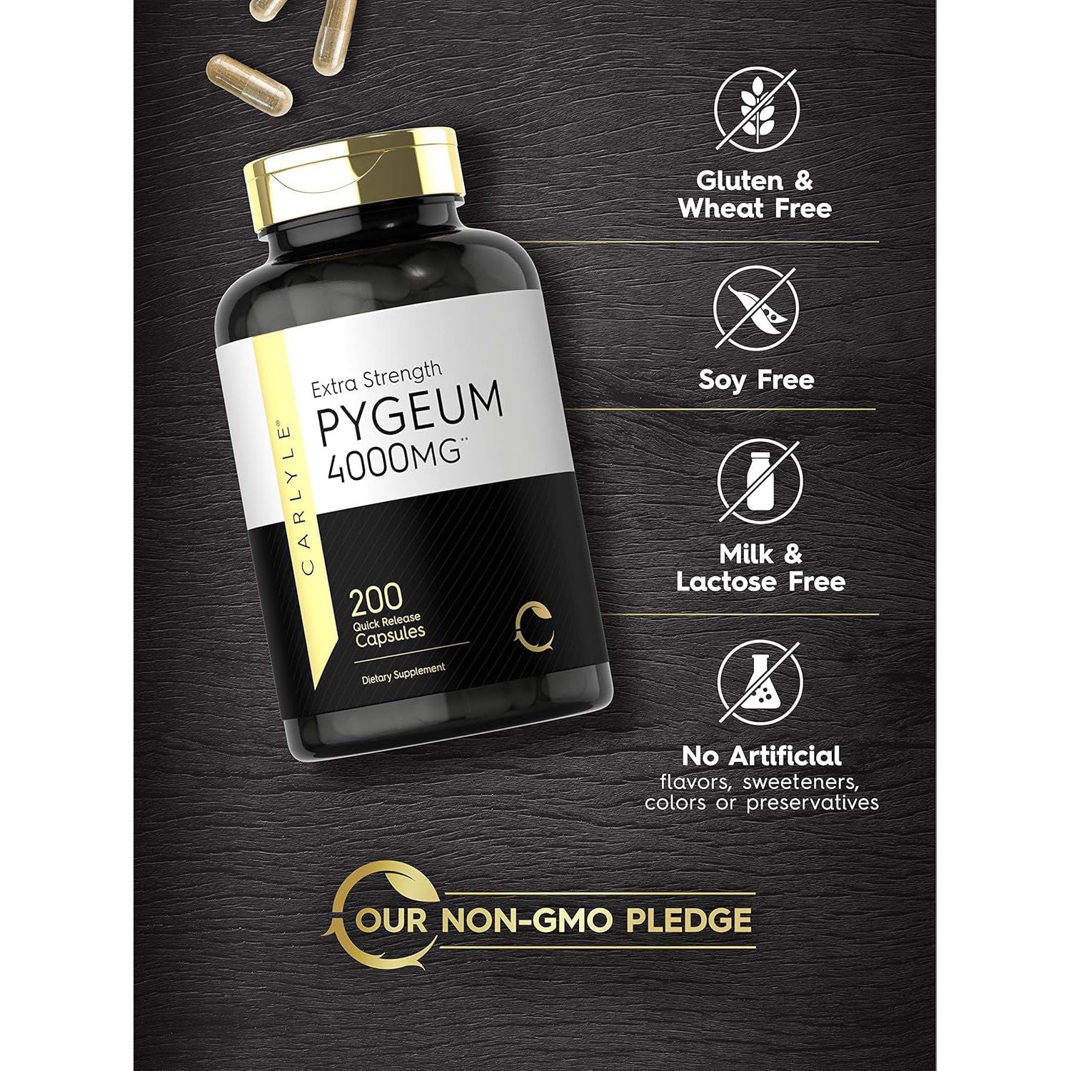 Carlyle Pygeum Africanum Bark | 200 Capsules | High Potency Extract