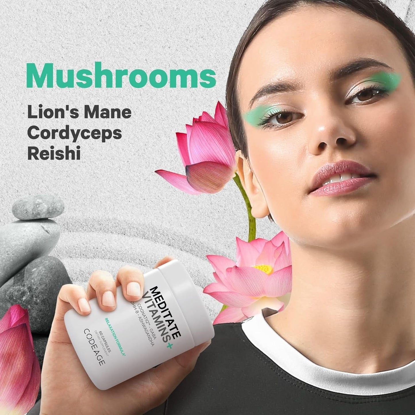 Codeage Meditate Vitamins+ Supplement - BDNF Brain Pills and Neuroprotein - 60 Capsules