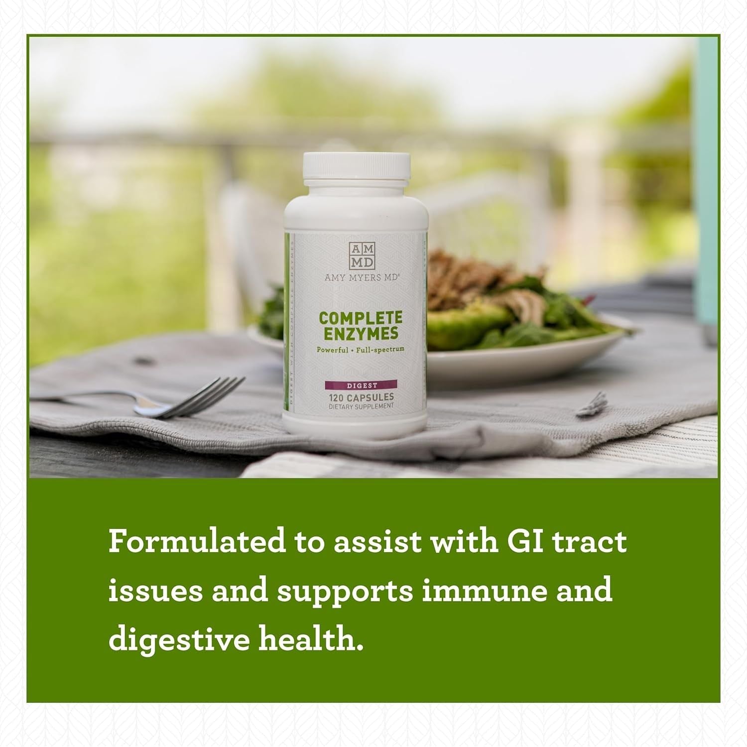 Amy Myers MD Digestive Enzymes for Digestion Aid - 19 Enzymes for Gut Health, Bloating & Stomach Issues 120 Caps