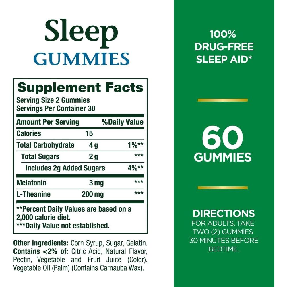 Nature'S Bounty Sleep Gummies, 3Mg Melatonin 60 Count