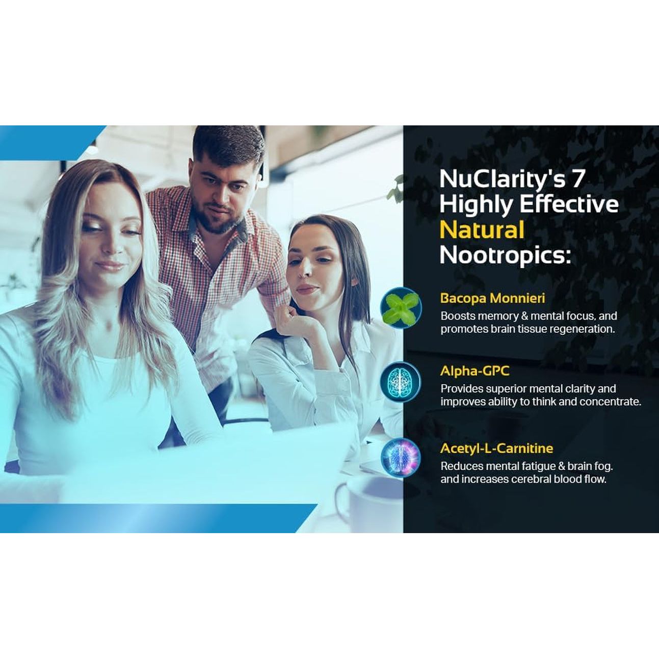 Nuclarity - Premium Nootropic Brain Supplement - Focus, Energy, Memory Booster