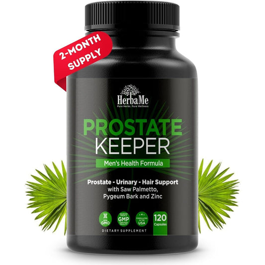 Prostate Support Supplement for Men with Saw Palmetto, Pygeum Bark, Pumpkin Seed and Zinc, 120 Capsules