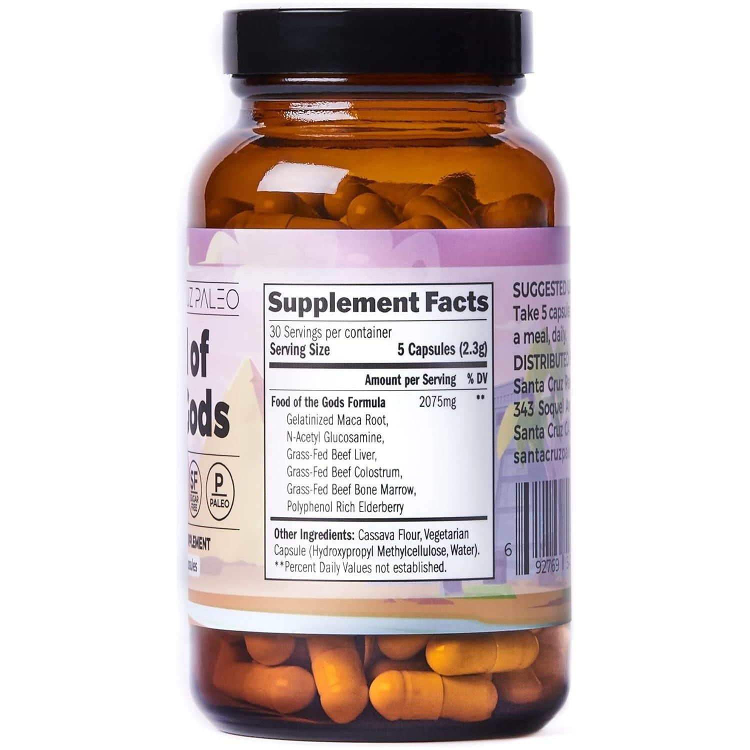 Santa Cruz Paleo Food of the Gods Grass Fed Beef Organ Supplement 30 Servings