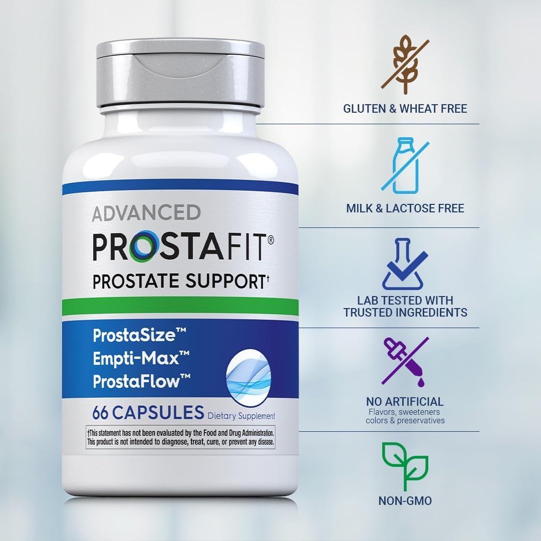 Piping Rock Prostafit Advanced Prostate Support for Men | Herbal Complex | 66 Capsules | Laboratory Tested