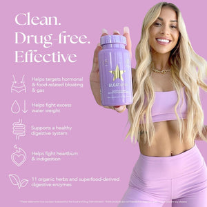 Hairtamin Bloatamin - Vegan Synergistic Blend | Digestive Enzymes for Bloating Relief, Gas Stomach Pain, Water Retention, and Discomfort