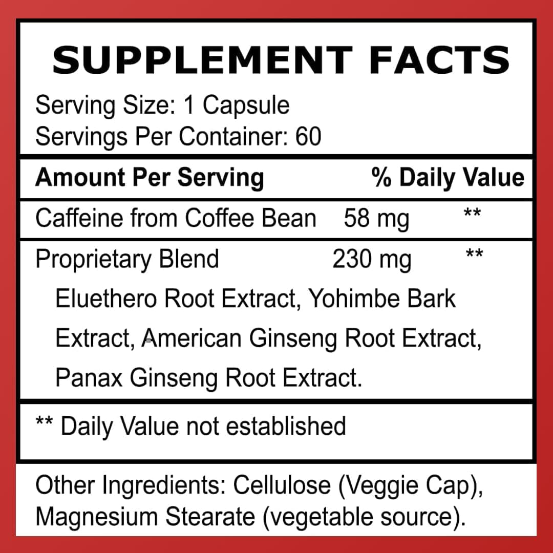 Extreme Energy Pills - Maximum Strength All-Natural Energy Supplements for Fatigue, Focus, Motivation (60 Ct)