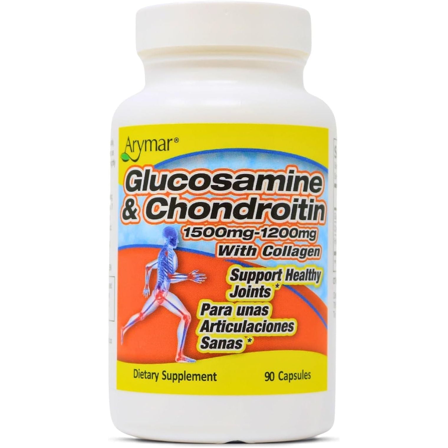 ARYMAR Glucosamine & Chondroitin with Collagen, Supports Joint Health (90 Capsules/Pack of 1)