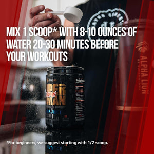 ALPHA LION Superhuman Burn 2-In-1 Metabolism Booster Pre Workout (21 Servings, Sweet Black Cherry Flavor)