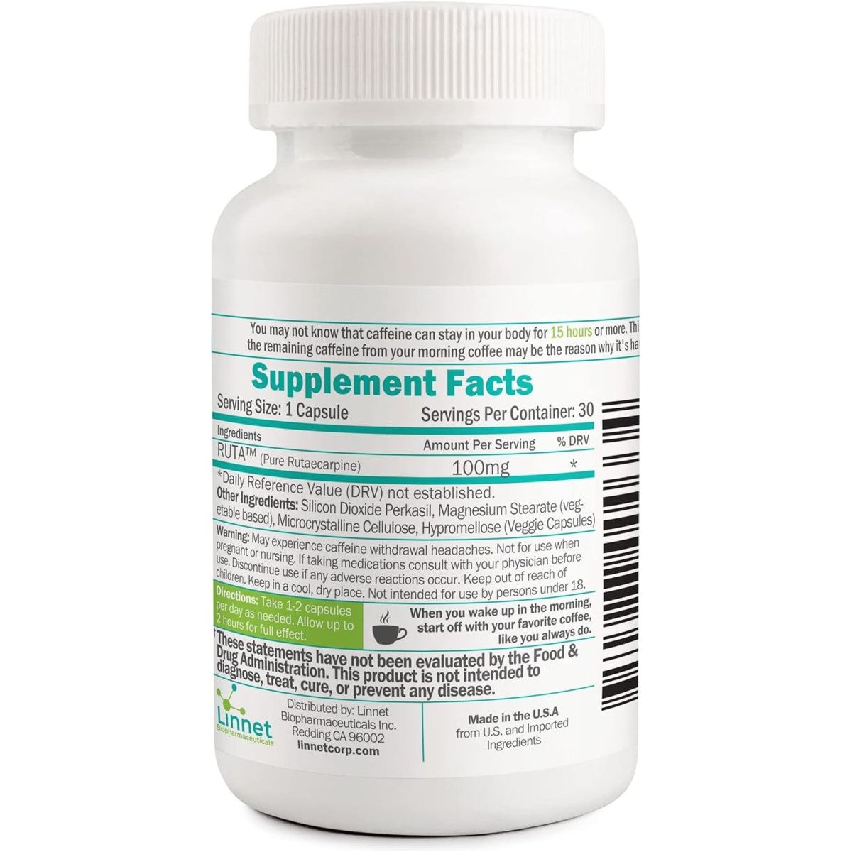 Daily De - Caffeinate Rutaecarpine Deep Sleep Aid for Coffee 30 Capsules - Suppviv