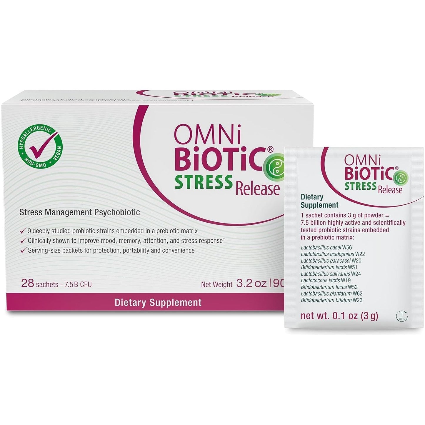 Stress Release - Clinically Tested Probiotic for Stress Management & Gut-Brain Axis Support (28 Daily Packets)
