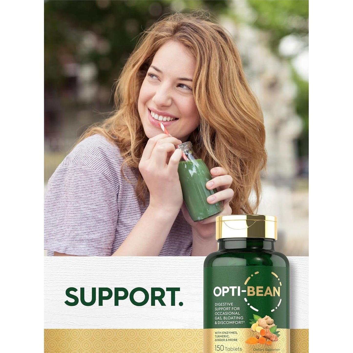 Carlyle Opti-Bean | Digestive Support | Gas, Bloating & Discomfort Enzyme Blend 150 Tablets