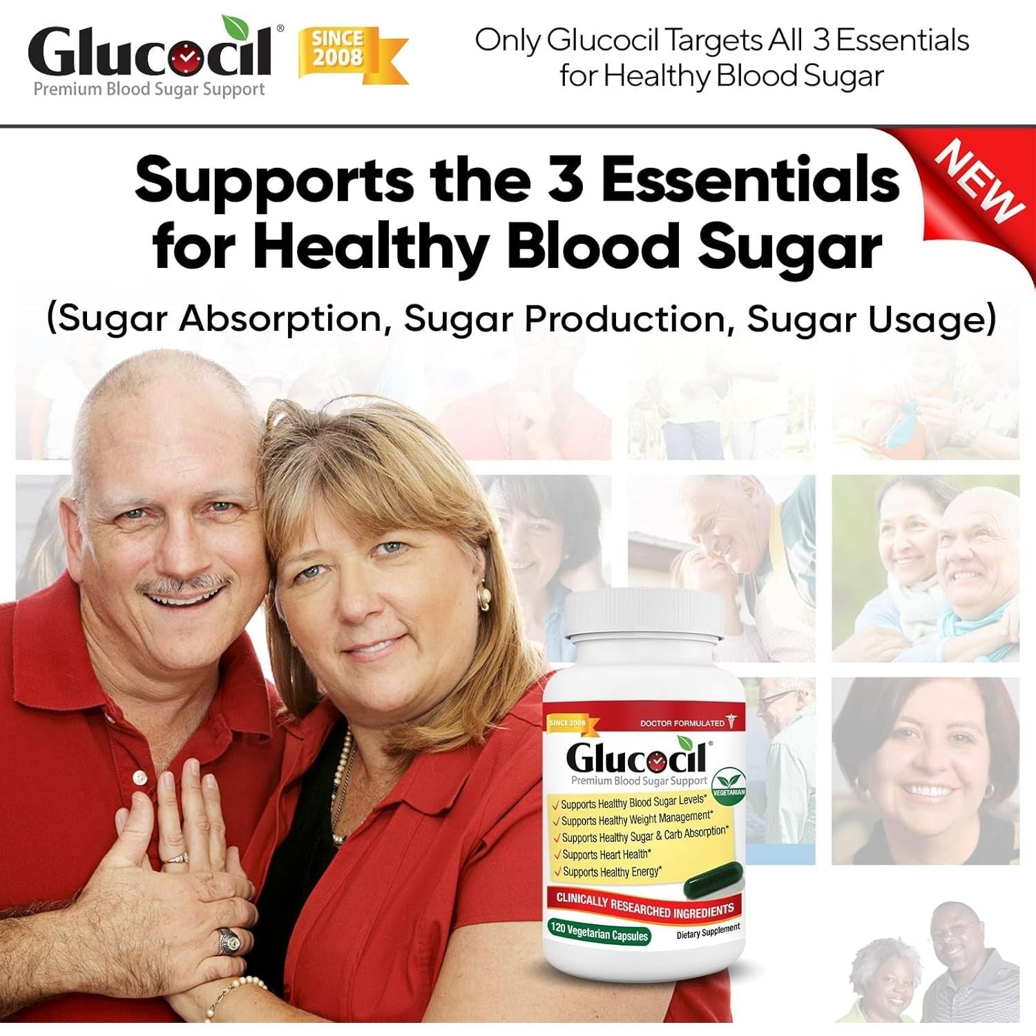 Glucocil - Premium Blood Sugar Support - Supports the 3 Essentials for Healthy Blood Sugar