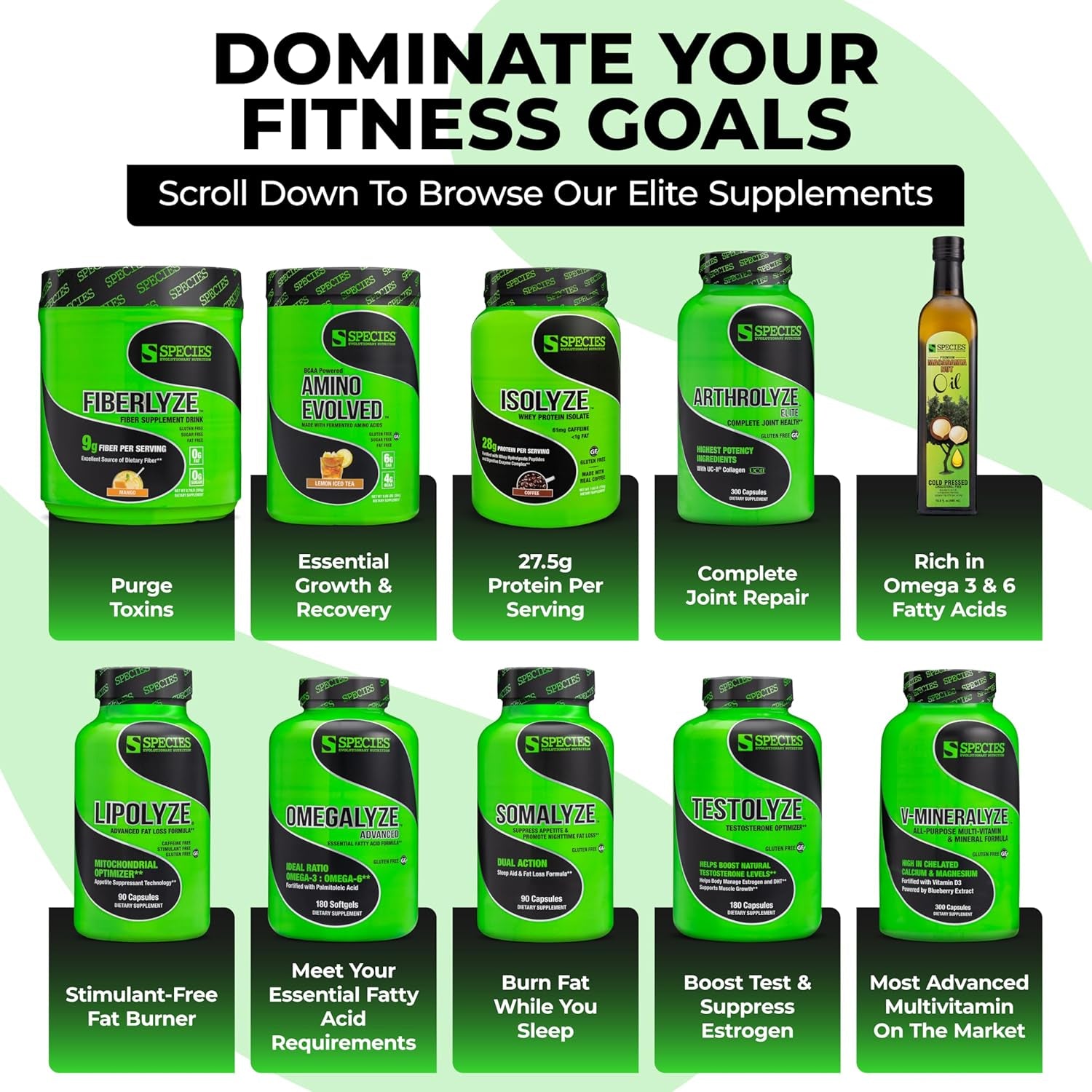 Species Nutrition Omegalyze Support Supplements, Essential Fatty Acid Formula 180 Capsules