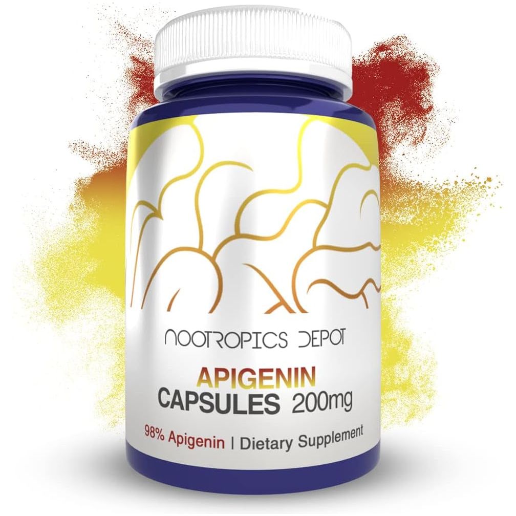 Nootropics Depot Apigenin Capsules| Supports Healthy Stress Levels (120 Count/200Mg )