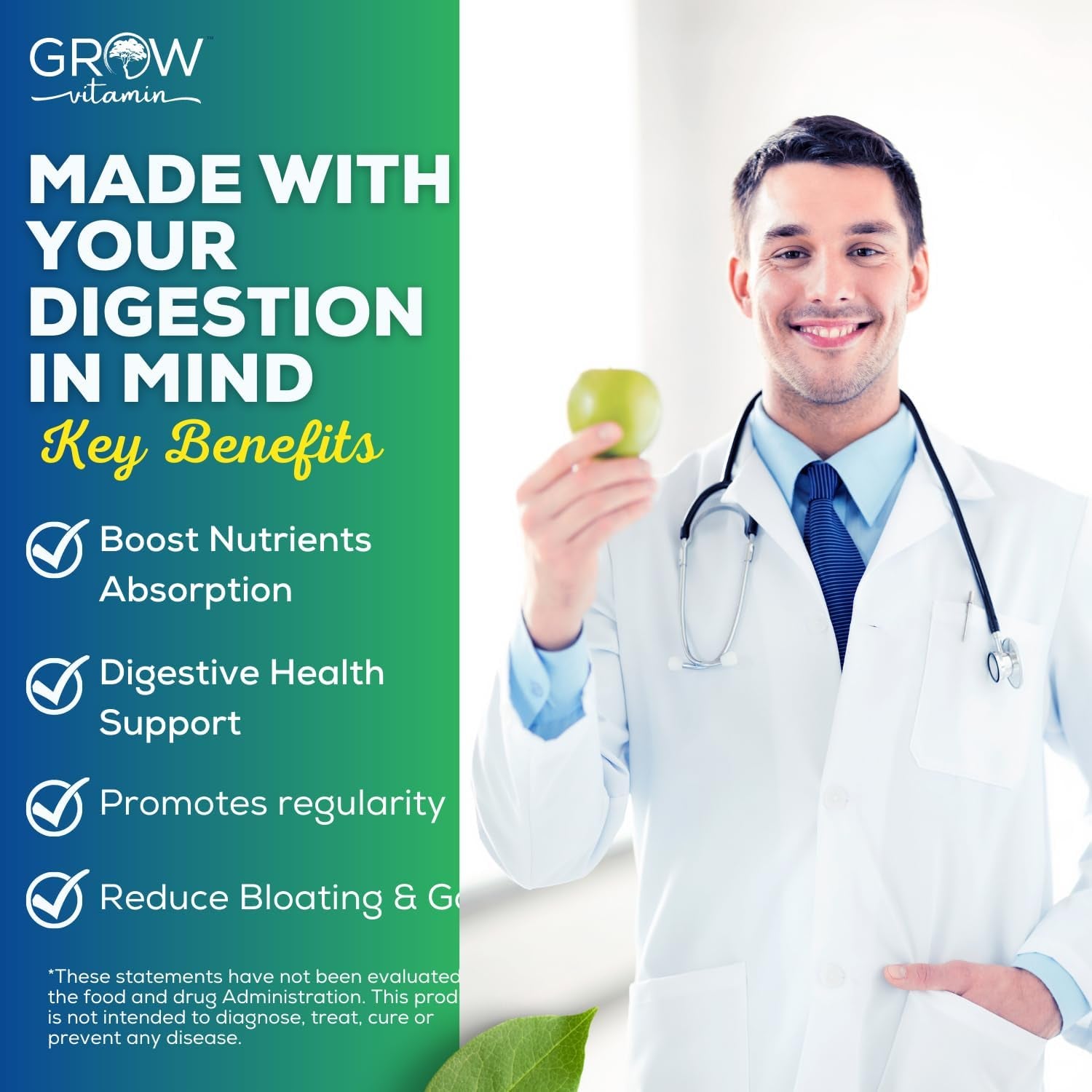 Grow Vitamin Original Gallbladder Formula, Made W/Purified Bile Salts & Ox Bile Digestive Enzymes 90 Capsules