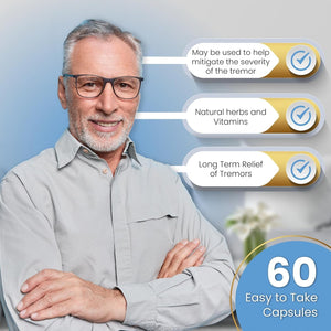 Essential Tremor Relief Supplement for Hand, Arm, Head, Leg, Feet and Body Tremors and Shaking Nutriganix