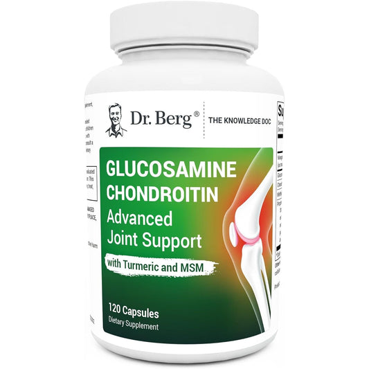 Dr. Berg Glucosamine Chondroitin MSM Turmeric & Boswellia - Advanced Joint Support with 1500 Mg Glucosamine Sulfate 120 Capsules
