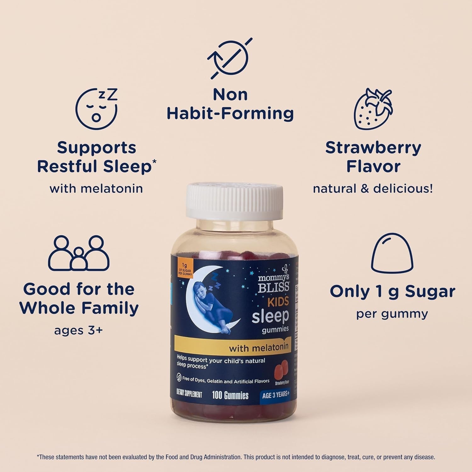 Mommy'S Bliss Kids Sleep Melatonin Gummies (100 Count)