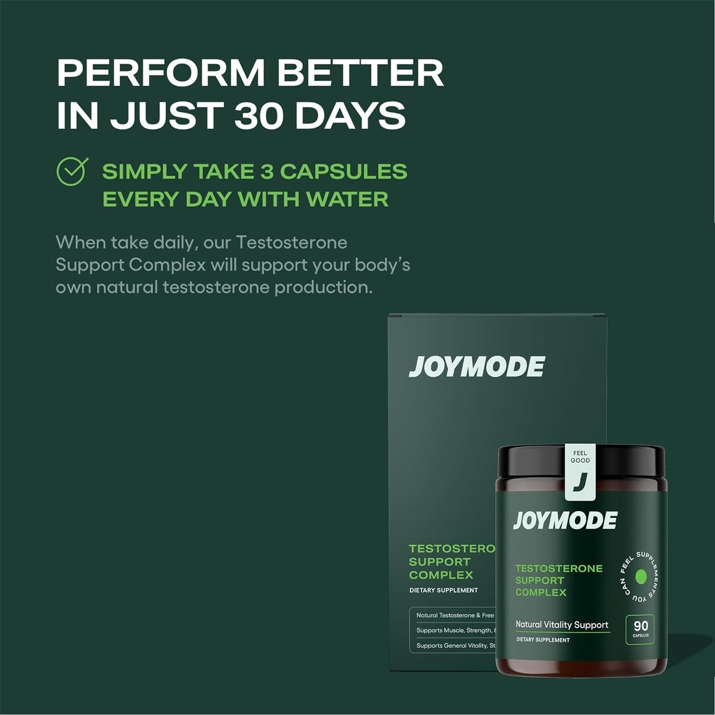 JOYMODE Testosterone Support Complex (90Ct) - Natural Supplement