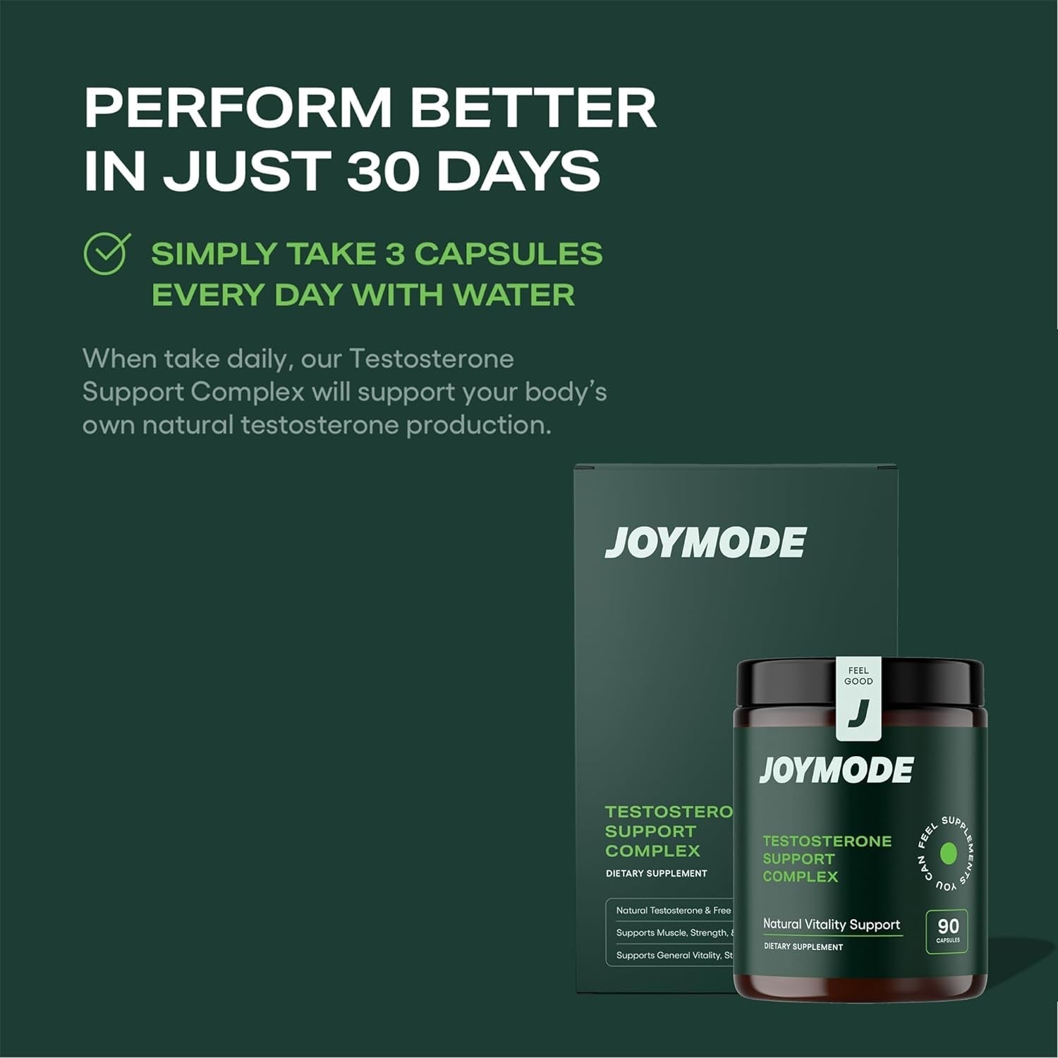 JOYMODE Testosterone Support Complex (90Ct) - Natural Supplement
