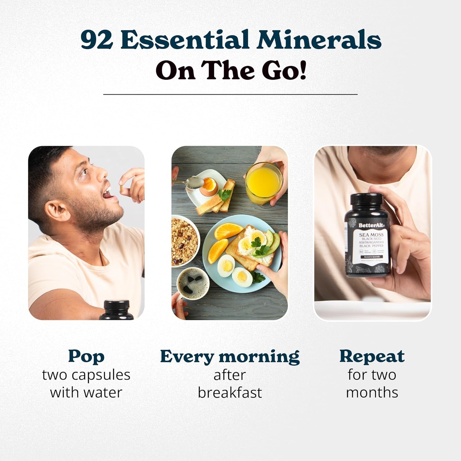 Sea Moss Capsules- Irish Sea Moss with Black Seed Oil, Ashwagandha & Black Pepper for Stamina, Strength & Endurance 60 Servings