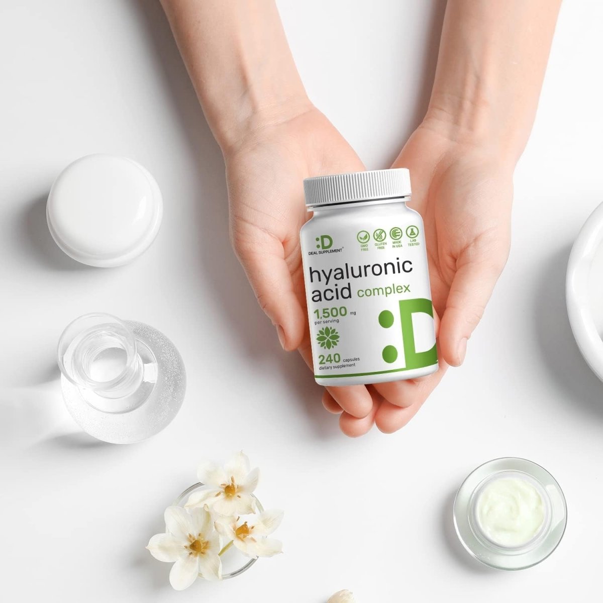 Deal Supplement Hyaluronic Acid Supplements 1,500Mg – 240 Capsules - Suppviv