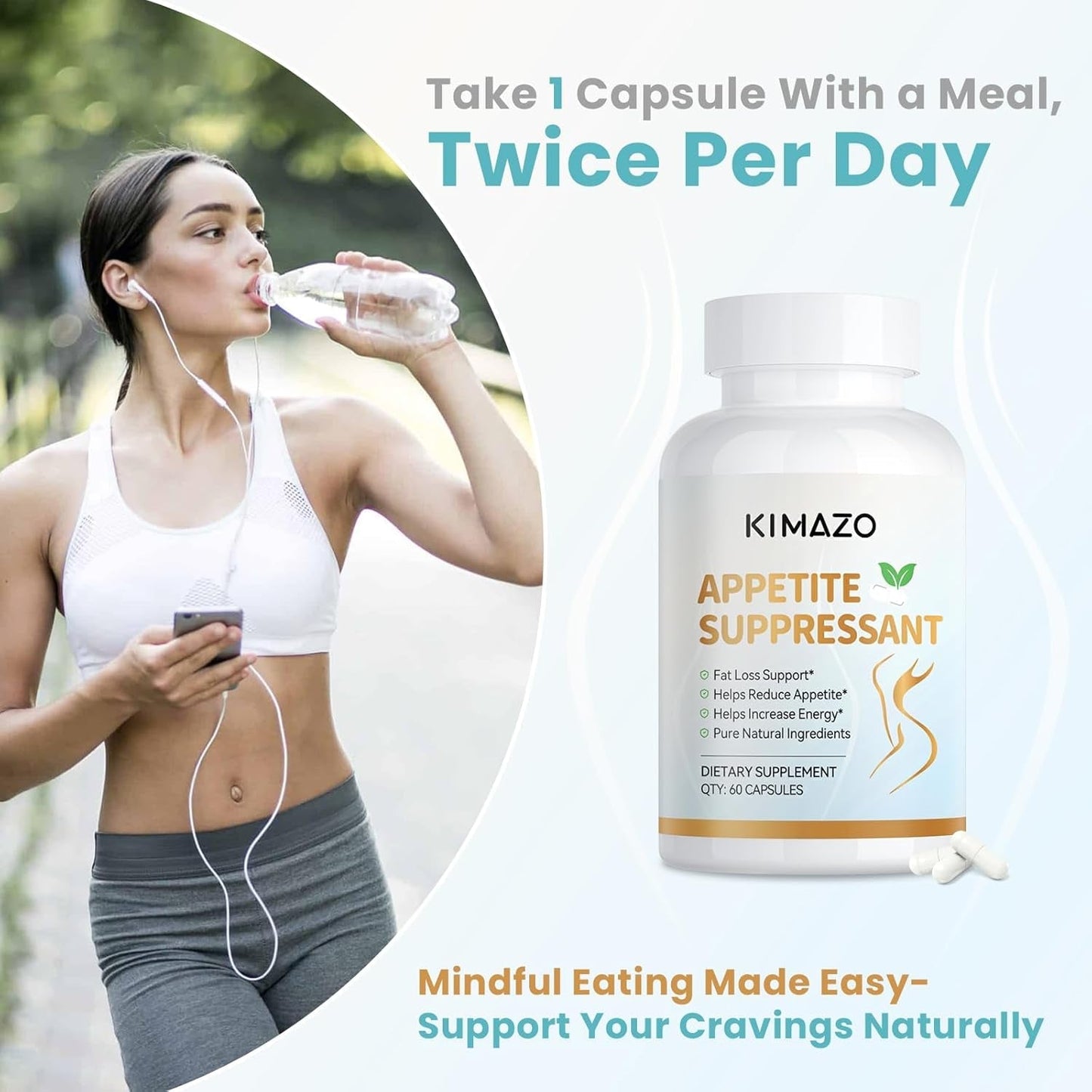 KIMAZO Appetite Suppressant Weight Loss Pills for Women - 60 Capsules