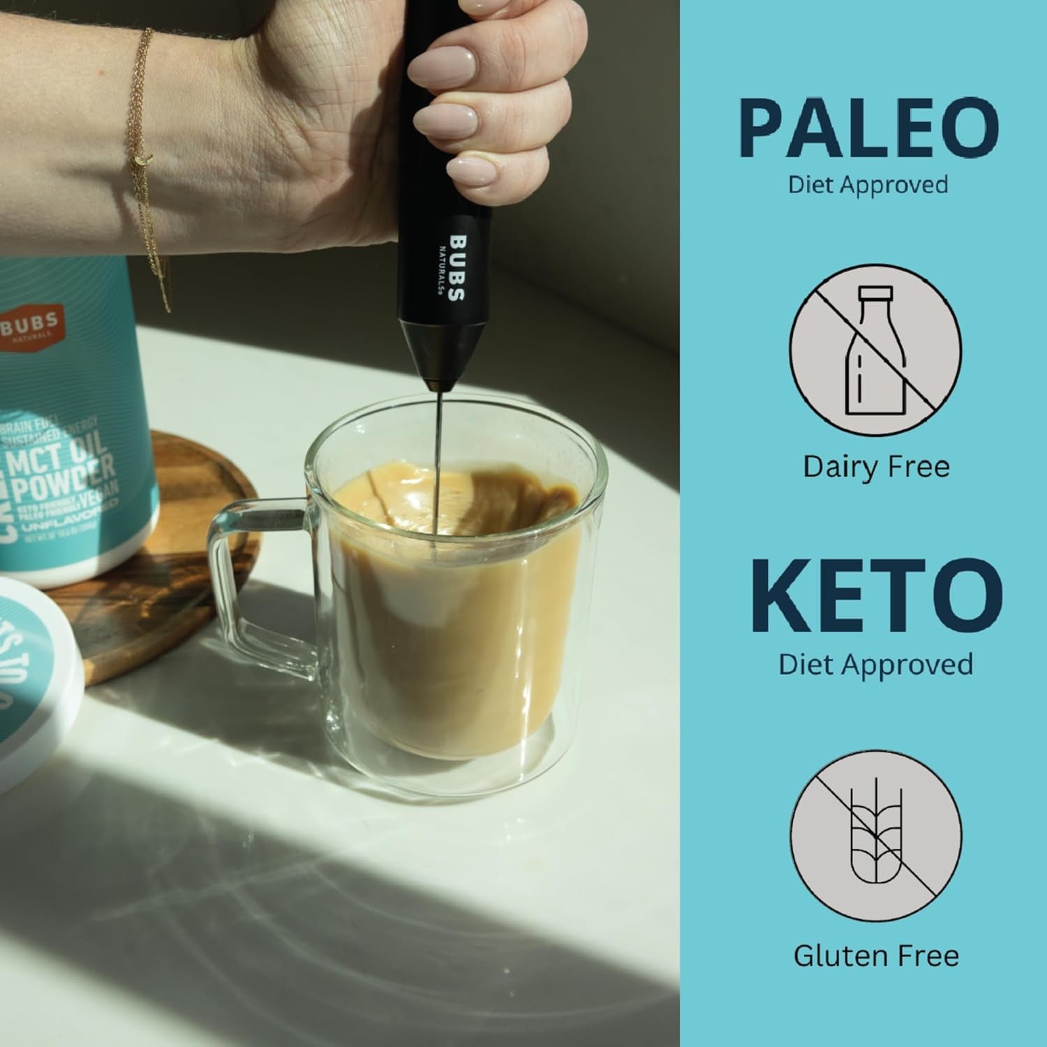 BUBS Naturals MCT Oil Powder - Healthy Coconut Fats + Low Carb - Perfect for Coffee, Protein Shakes & Baked Goods