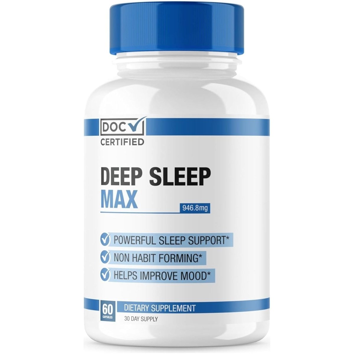 Deep Sleep MAX | #1 New Natural Sleep Aid for Adults - 60 Capsules - Suppviv