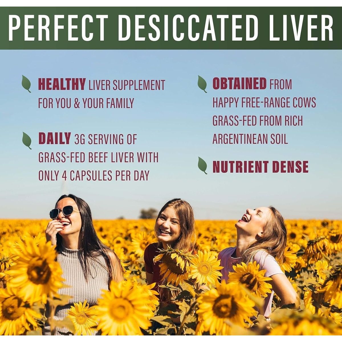 Desiccated Beef Liver Capsules Grass Fed Perfect Supplements 1 PACK - Suppviv