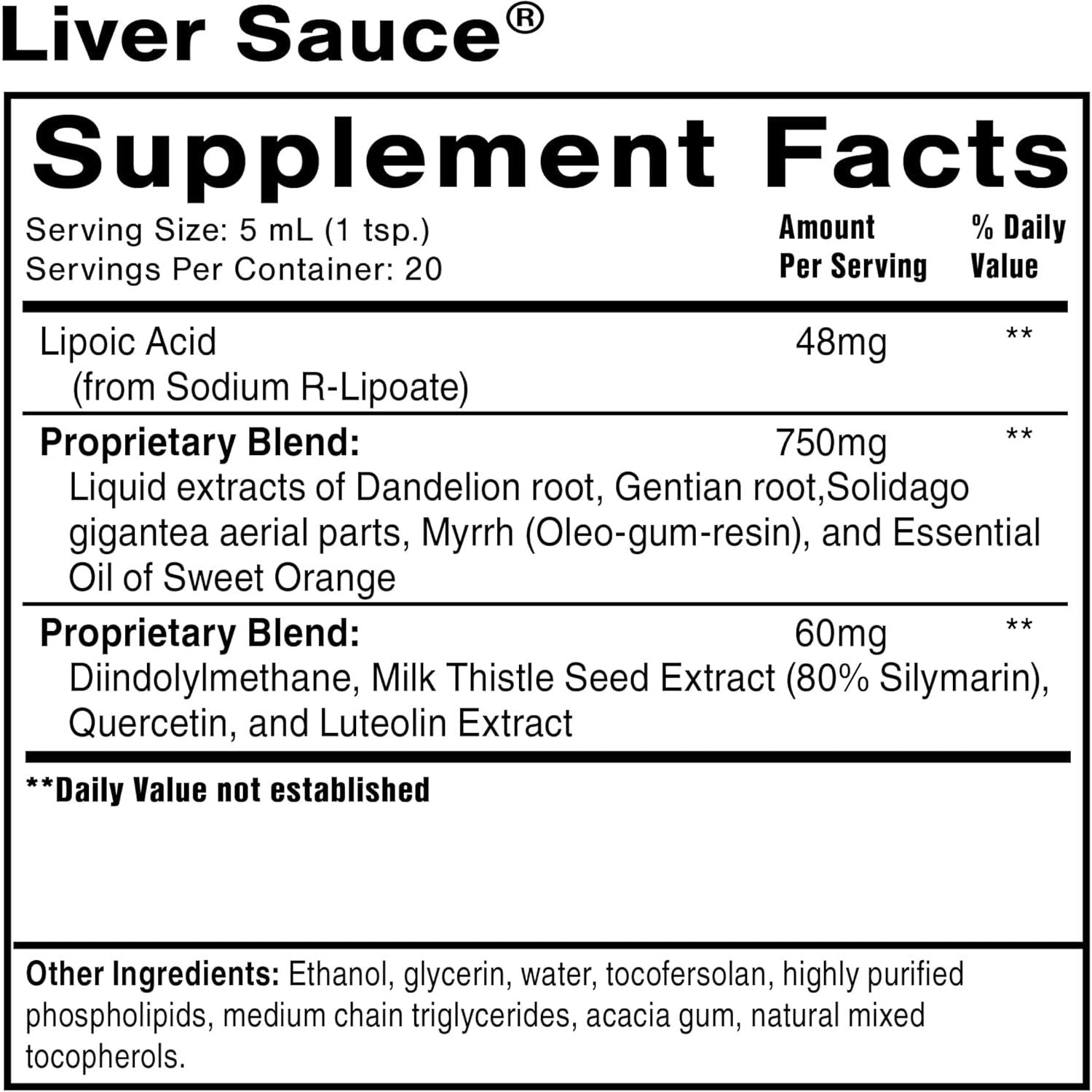 Quicksilver Scientific Liver Sauce - Liposomal Liver Detox - Supports Bile & Toxin Momentum (100 Ml / 3.38 Oz)