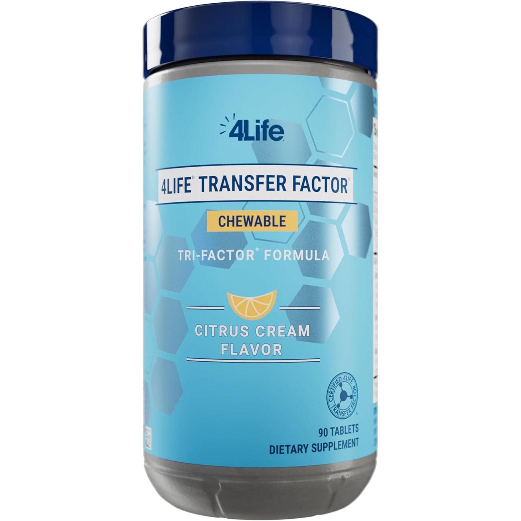 4Life Transfer Factor Chewable Tri-Factor Formula - Citrus Cream Flavor - 90 Chewable Tablets