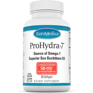 Euromedica Prohydra-7 - Skin Health Support Supplement with Omega-7 Sea Buckthorn Oil - 60 Softgels