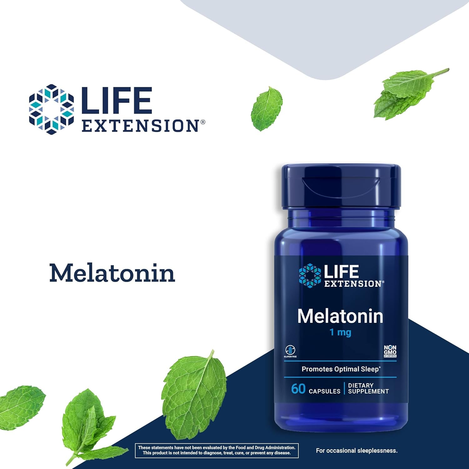 Life Extension Melatonin 1 Mg - for Restful Night & Hormone Balance - 60 Capsules