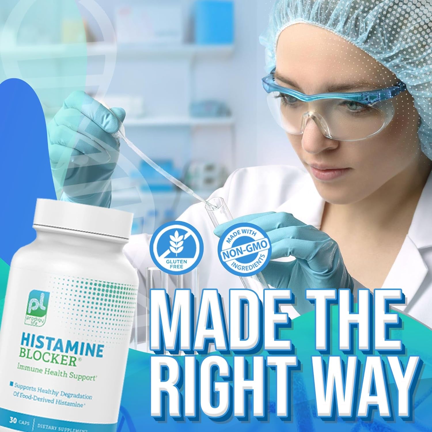 Premium Histamine Block Supplement - Supports Breakdown of Histamine for Food-Derived Intolerance - 30 Ct