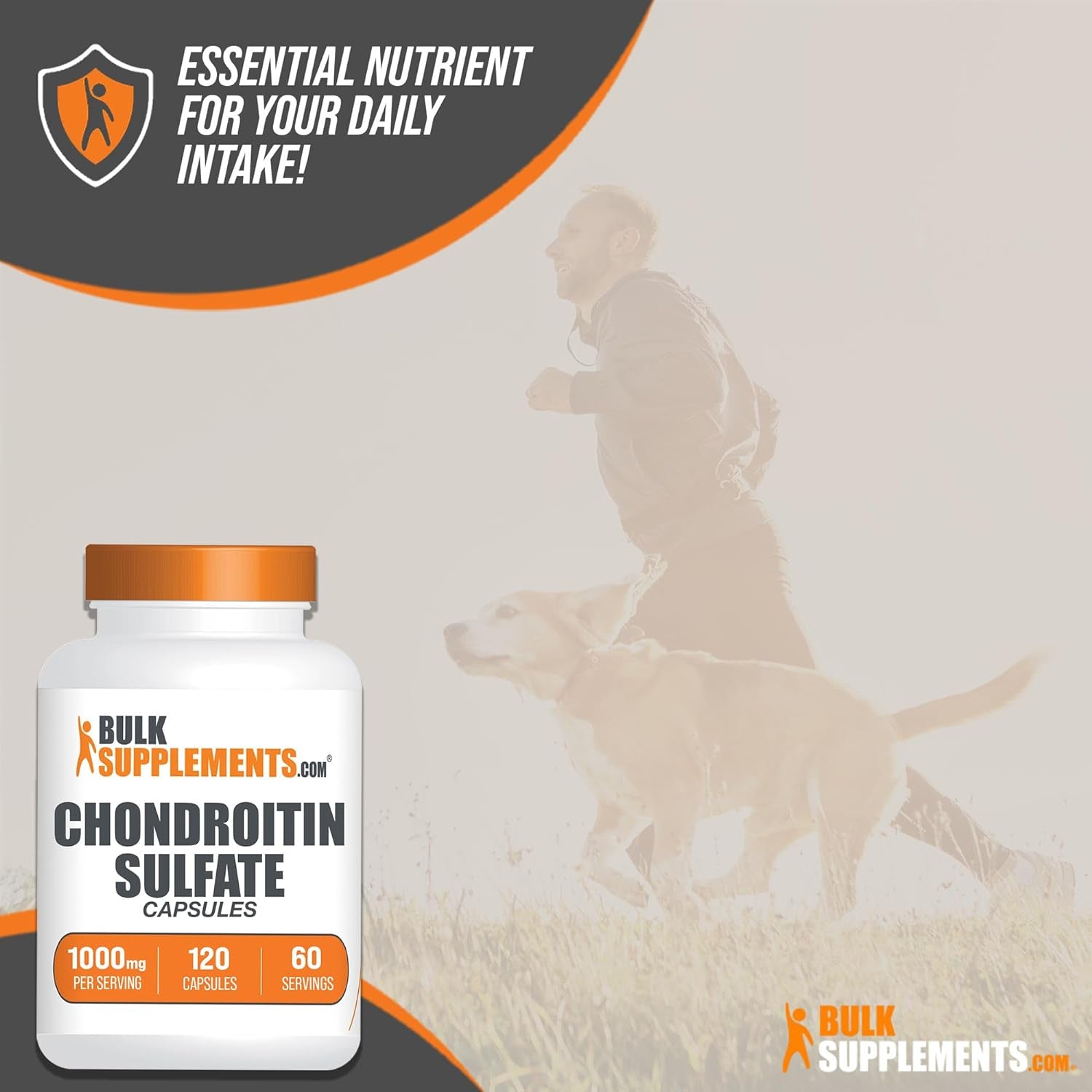 Bulksupplements.Com Chondroitin Sulfate Capsules - Bone & Joint Supplement, 120 Capsules/60 Servings