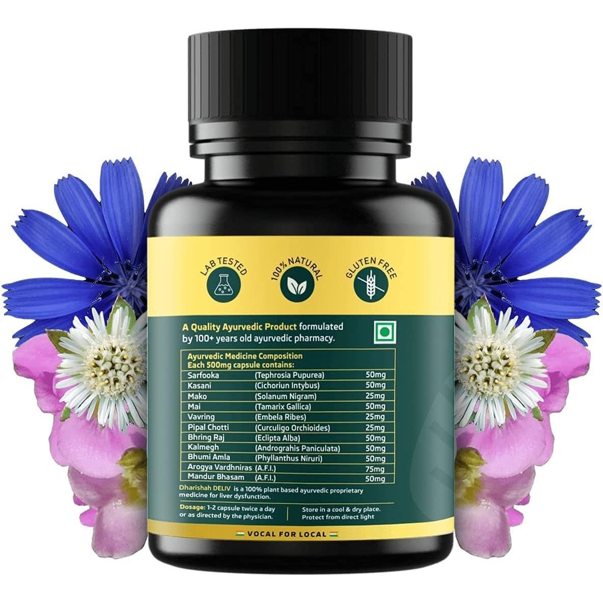 Dharishah DELIV 60 Tablets Ayurvedic Medicine for Liver Problems - Suppviv