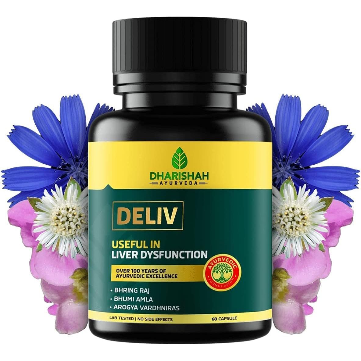 Dharishah DELIV 60 Tablets Ayurvedic Medicine for Liver Problems - Suppviv