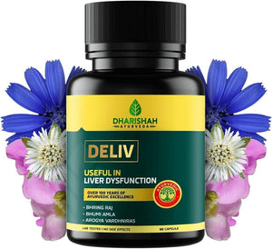 Dharishah DELIV 60 Tablets Ayurvedic Medicine for Liver Problems - Suppviv