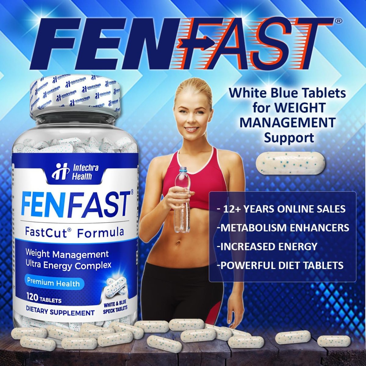 Diet Pills That Work for Weight Management Best Diet Pills + Powerful Energy Boost 120 White Blue Tablets - Suppviv