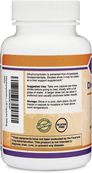 Dihydromyricetin (DHM) 50 Capsules, 300Mg, Liver Support Supplement - Suppviv