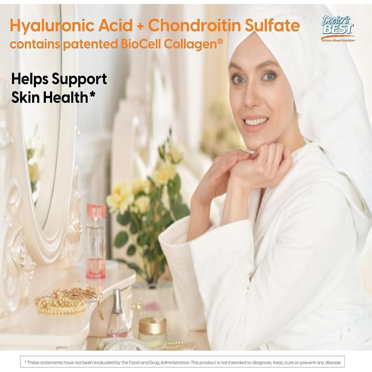 Doctor'S Best Hyaluronic Acid with Chondroitin Sulfate, 180 Count (Pack of 1) - Suppviv