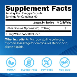 Doctor'S Best L - Theanine Alphawave - Helps Support Relaxation & Mental Clarity 60 Capsules - Suppviv