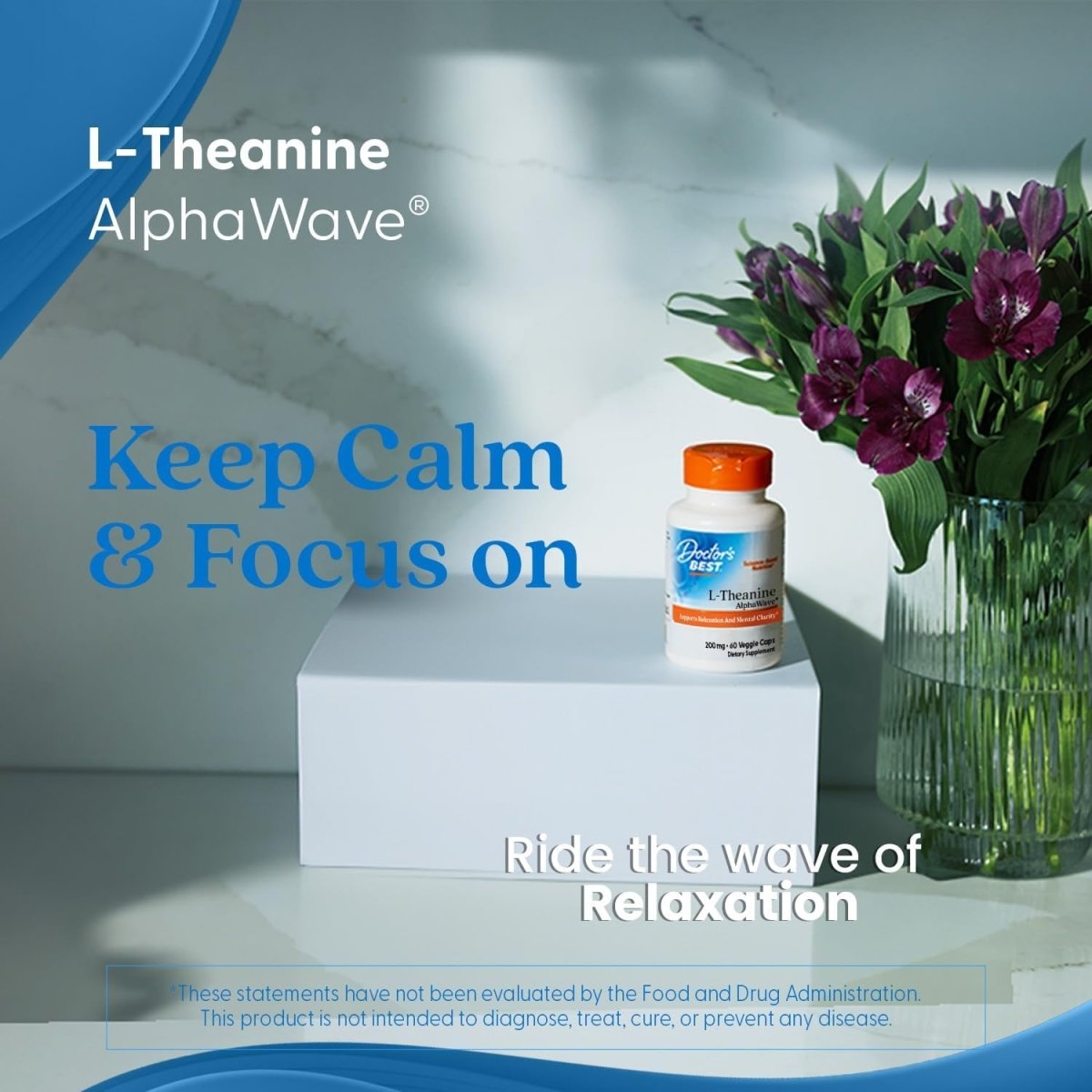 Doctor'S Best L - Theanine Alphawave - Helps Support Relaxation & Mental Clarity 60 Capsules - Suppviv