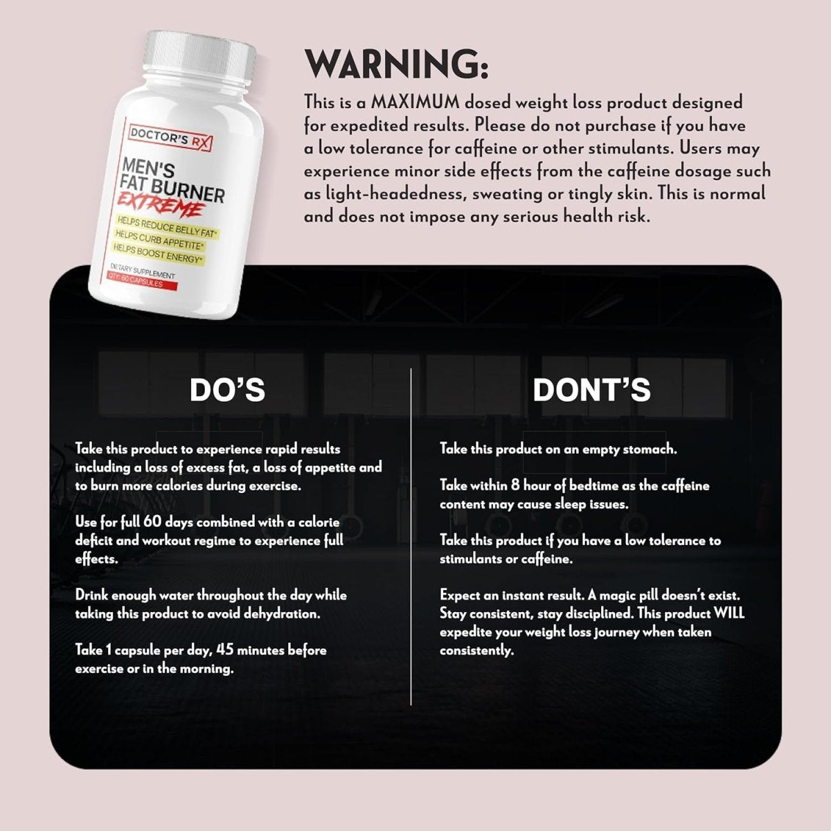 Doctor'S RX | #1 Rated Extreme Belly Fat Burner for Men - 60 Servings - Suppviv